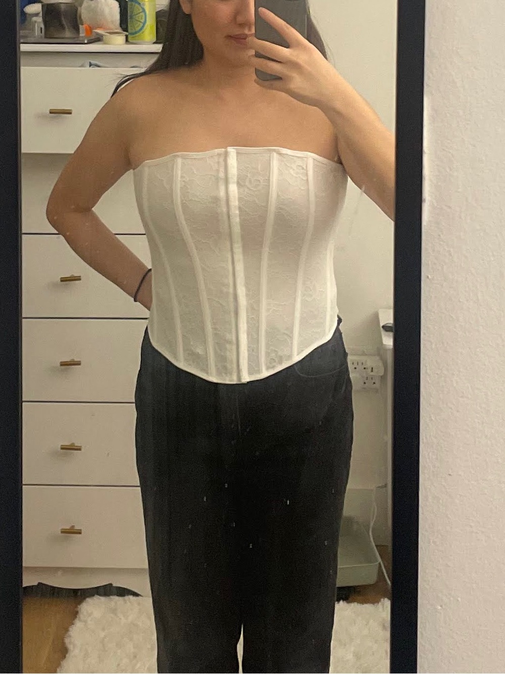 Garage White lace Corset